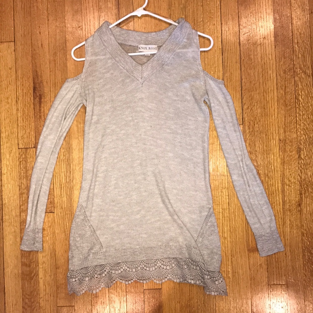 Open shoulder sweater